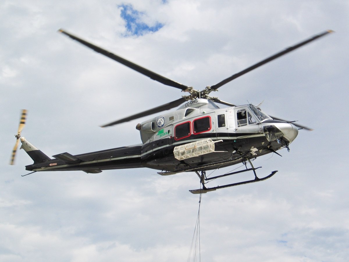 Bell 412 twin-engine helicopter in flight