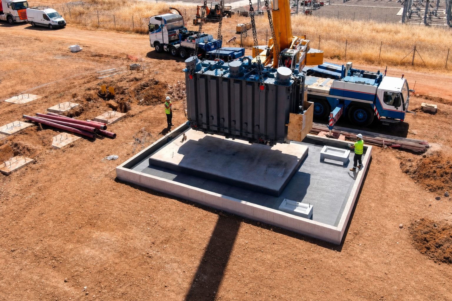 Ground crane rigged on an urban construction site, the baseline every lift plan compares against