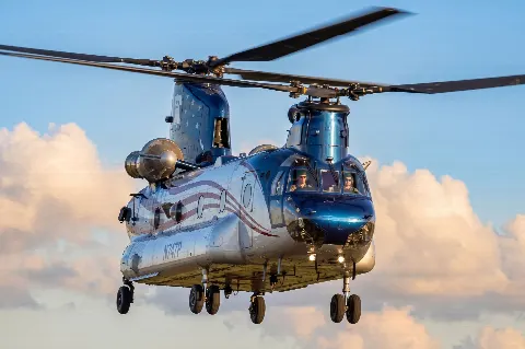 Helicopter supporting infrastructure recovery after a storm